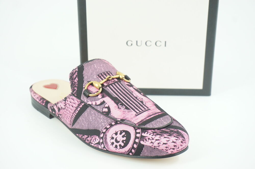Gucci Princetown St Romain Satin Loafer Mule Size 36 Horse Bit NIB Pink